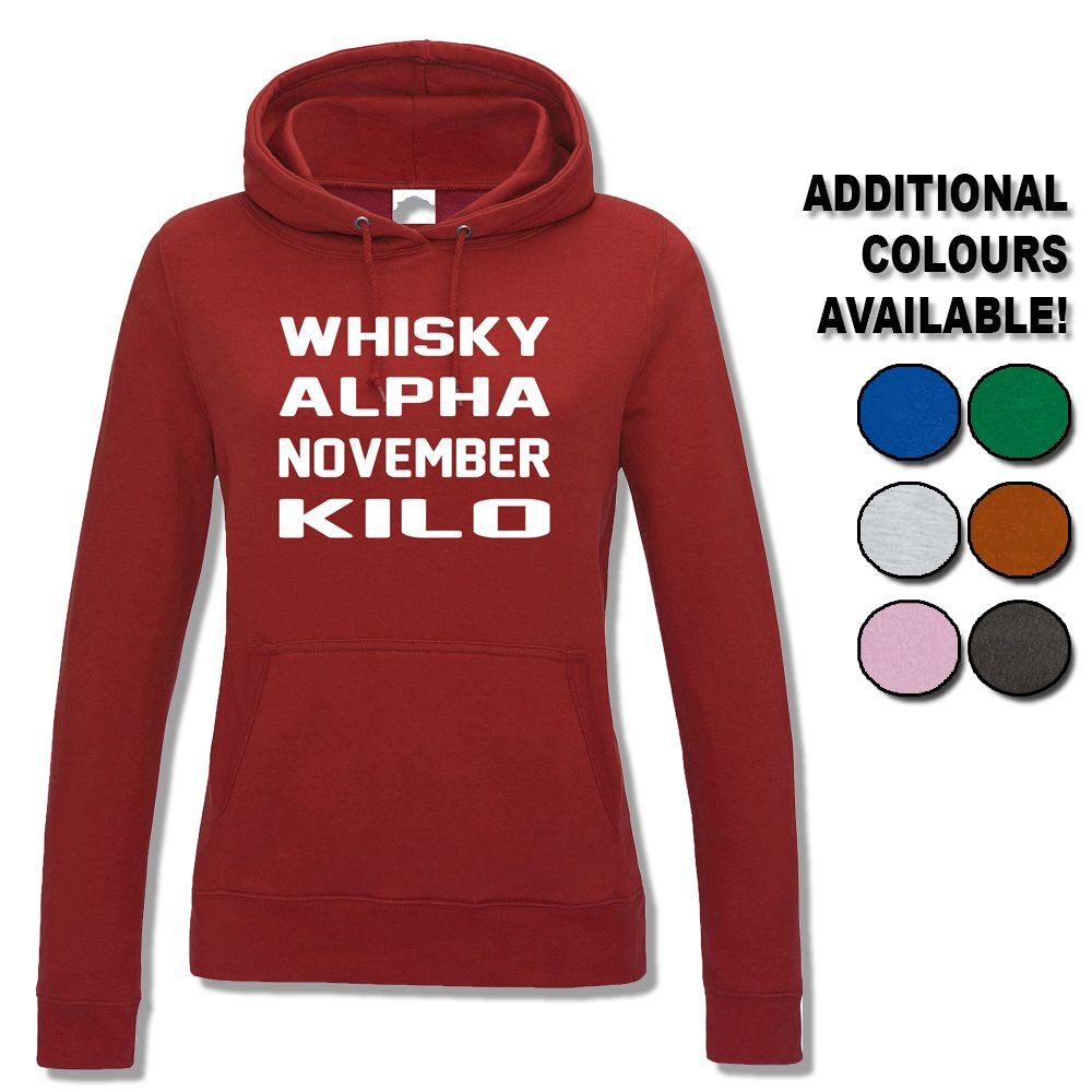 Womens Whiskey Alpha November Kilo Hoodie