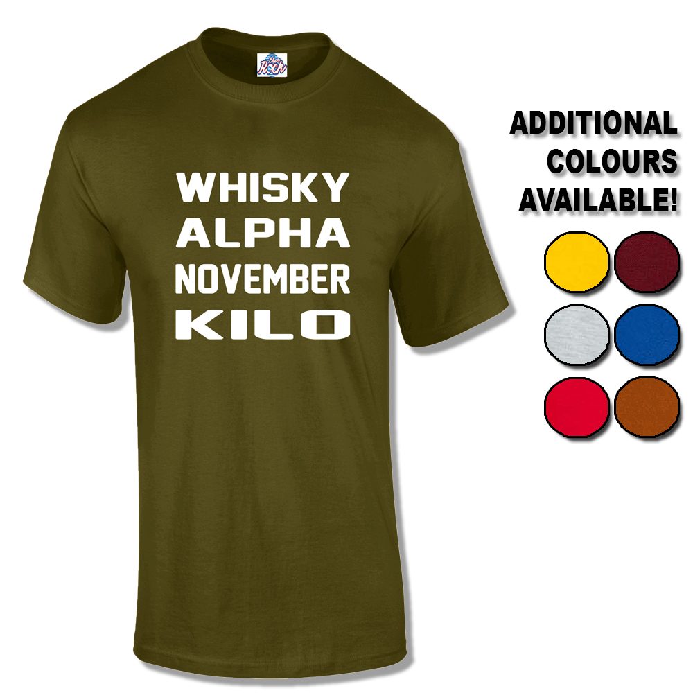 Mens Whiskey Alpha November Kilo T-Shirt