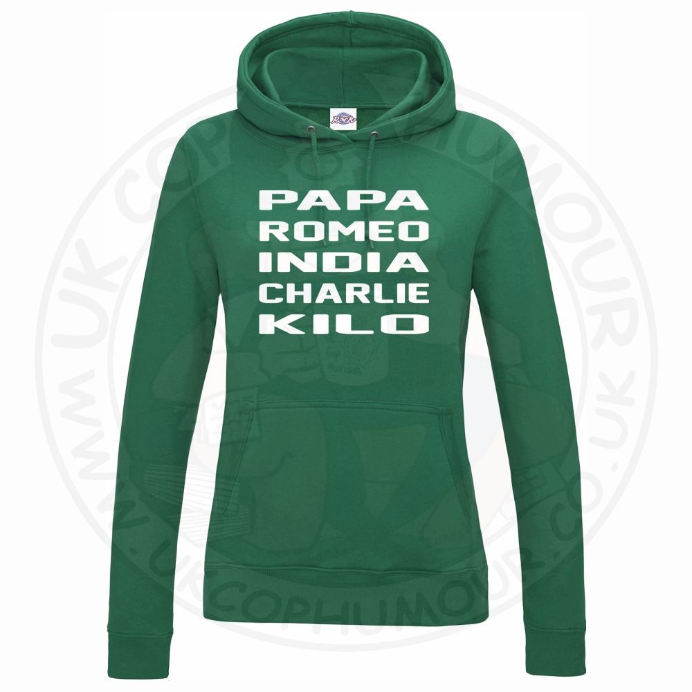 Womens Papa Romeo India Charlie Kilo Hoodie - Image 3