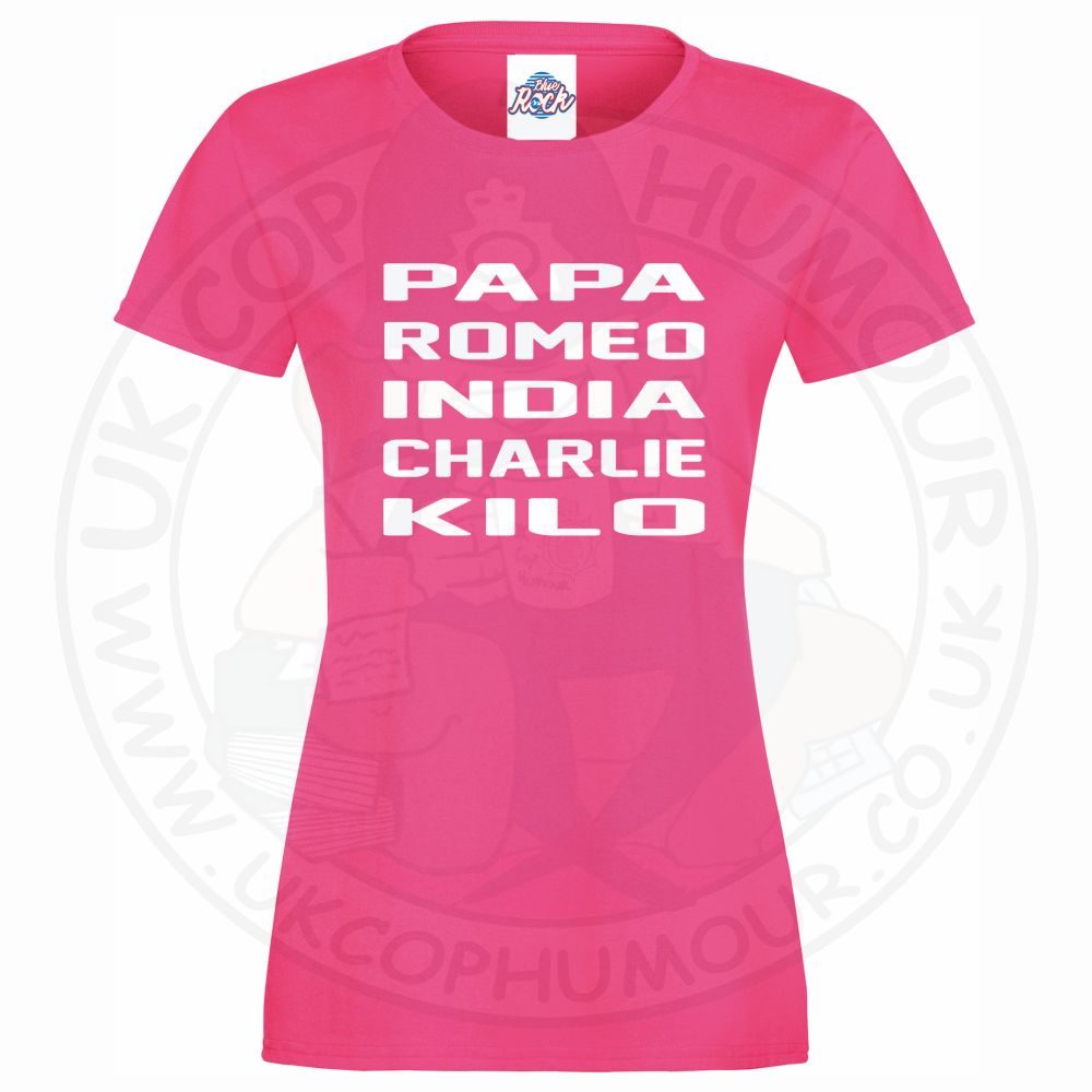 Womens Papa Romeo India Charlie Kilo T-Shirt - Image 6
