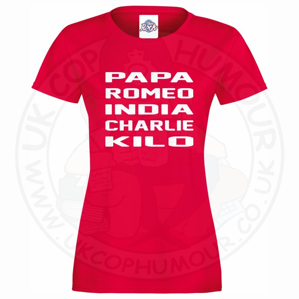 Womens Papa Romeo India Charlie Kilo T-Shirt - Image 7