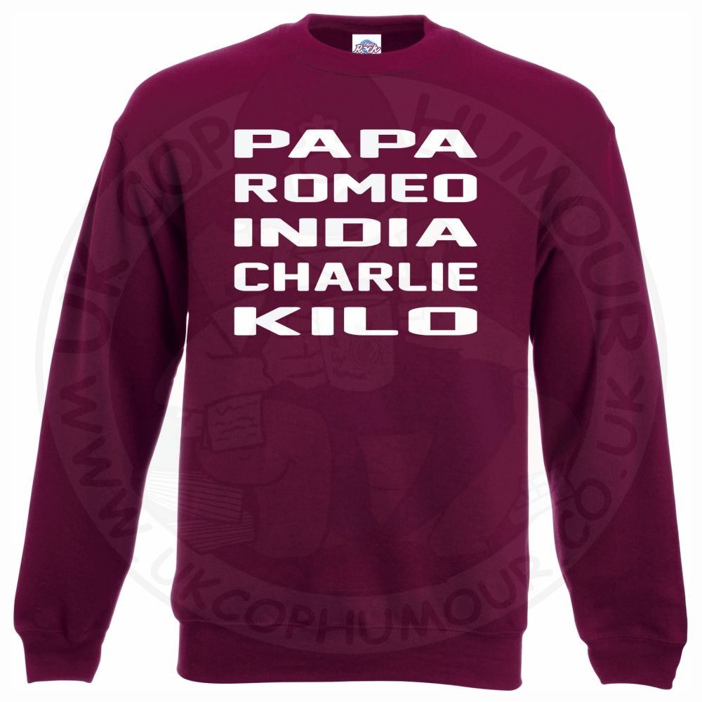 Papa Romeo India Charlie Kilo Sweatshirt - Image 5