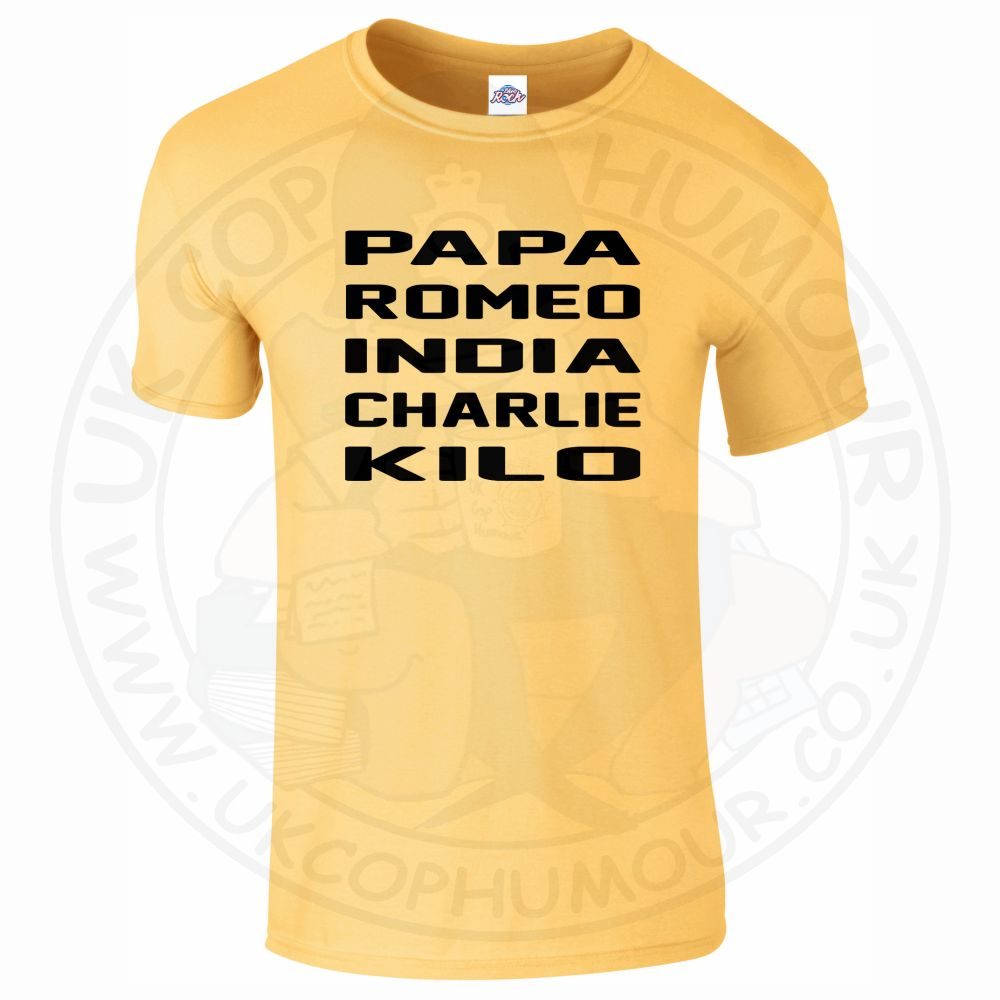 Mens Papa Romeo India Charlie Kilo T-Shirt - Image 13