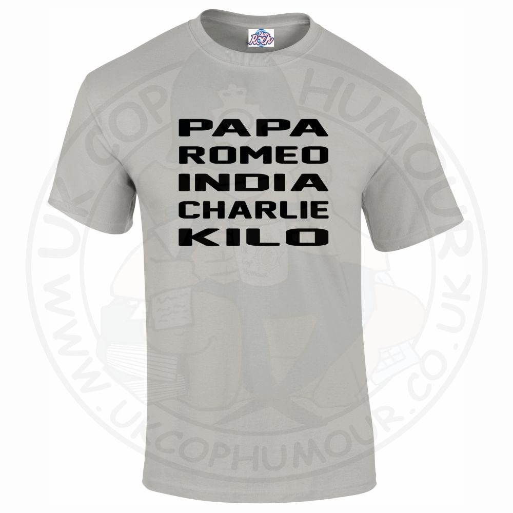Mens Papa Romeo India Charlie Kilo T-Shirt - Image 7