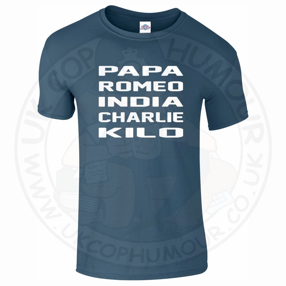 Mens Papa Romeo India Charlie Kilo T-Shirt - Image 8