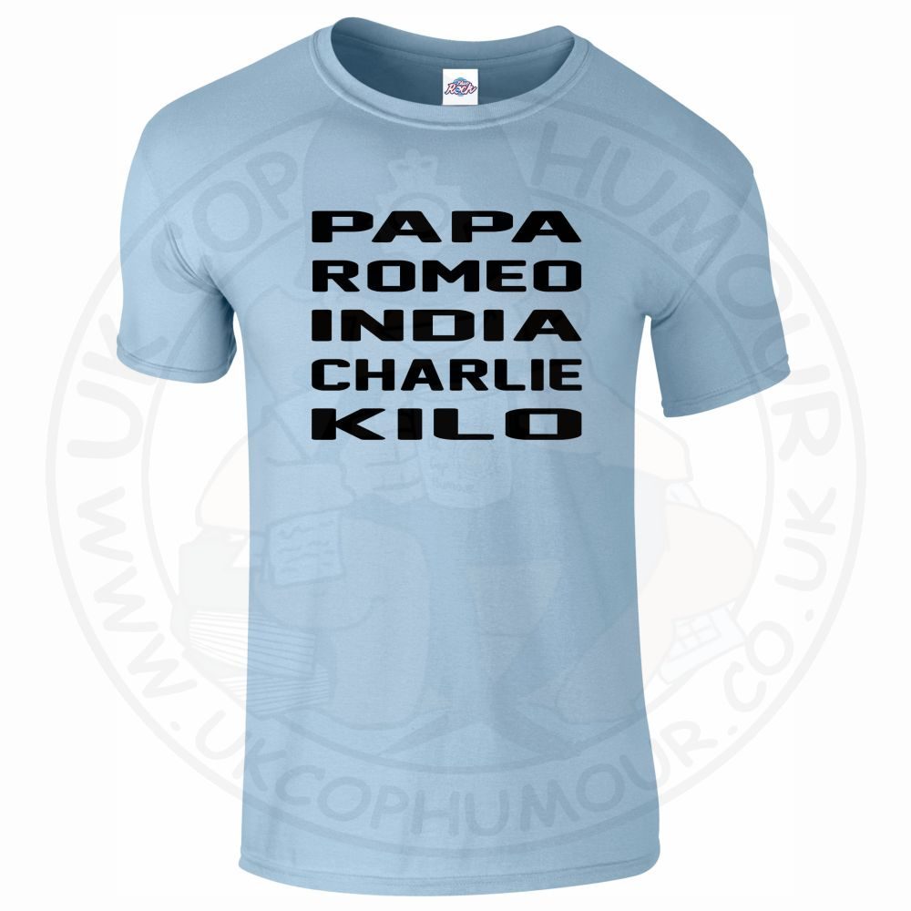 Mens Papa Romeo India Charlie Kilo T-Shirt - Image 9