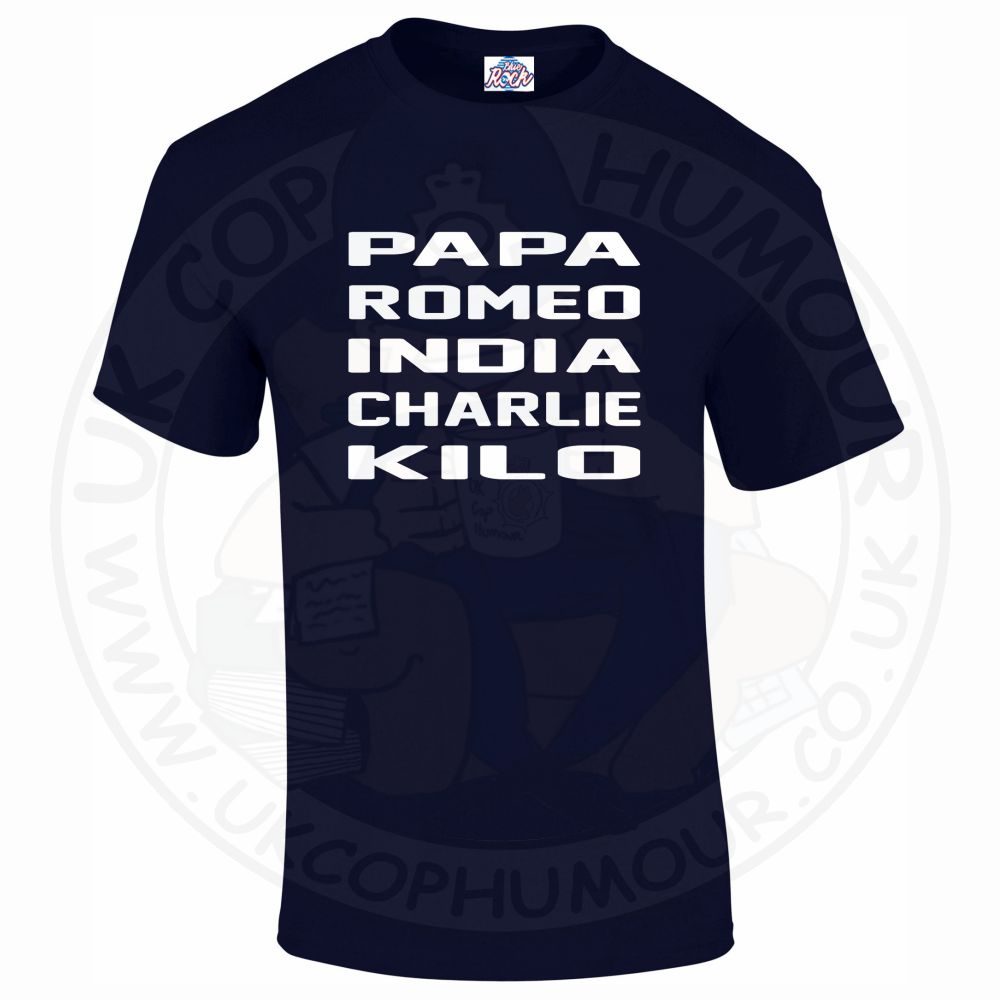 Mens Papa Romeo India Charlie Kilo T-Shirt - Image 12