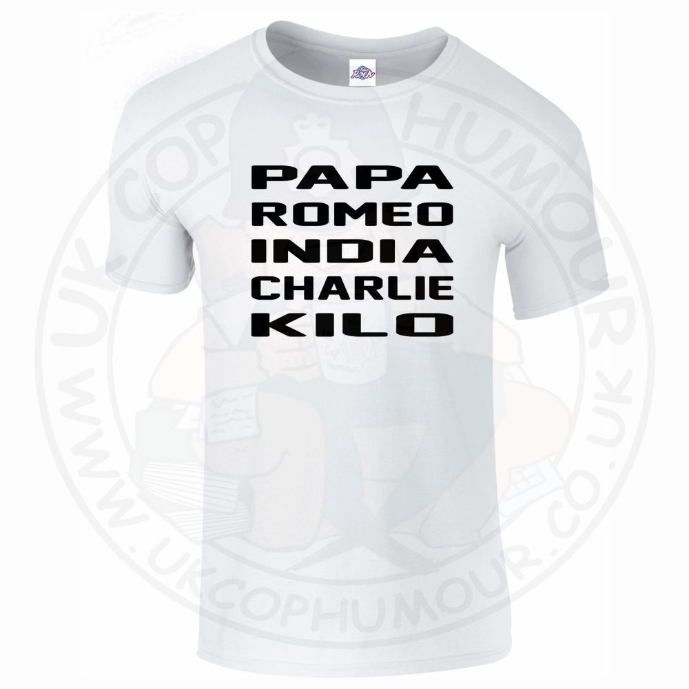 Mens Papa Romeo India Charlie Kilo T-Shirt - Image 17