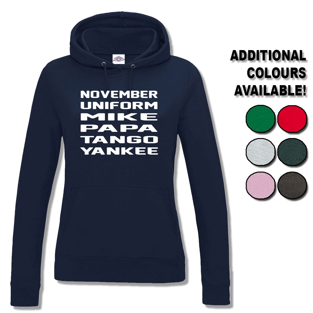 Womens November Uniform Mike Papa Tango Yankee Hoodie