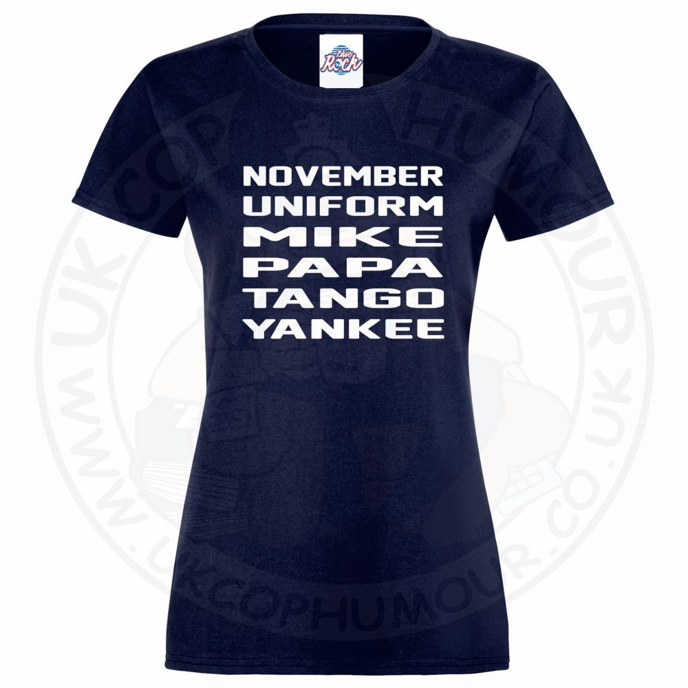 Womens November Uniform Mike Papa Tango Yankee T-Shirt - Image 5