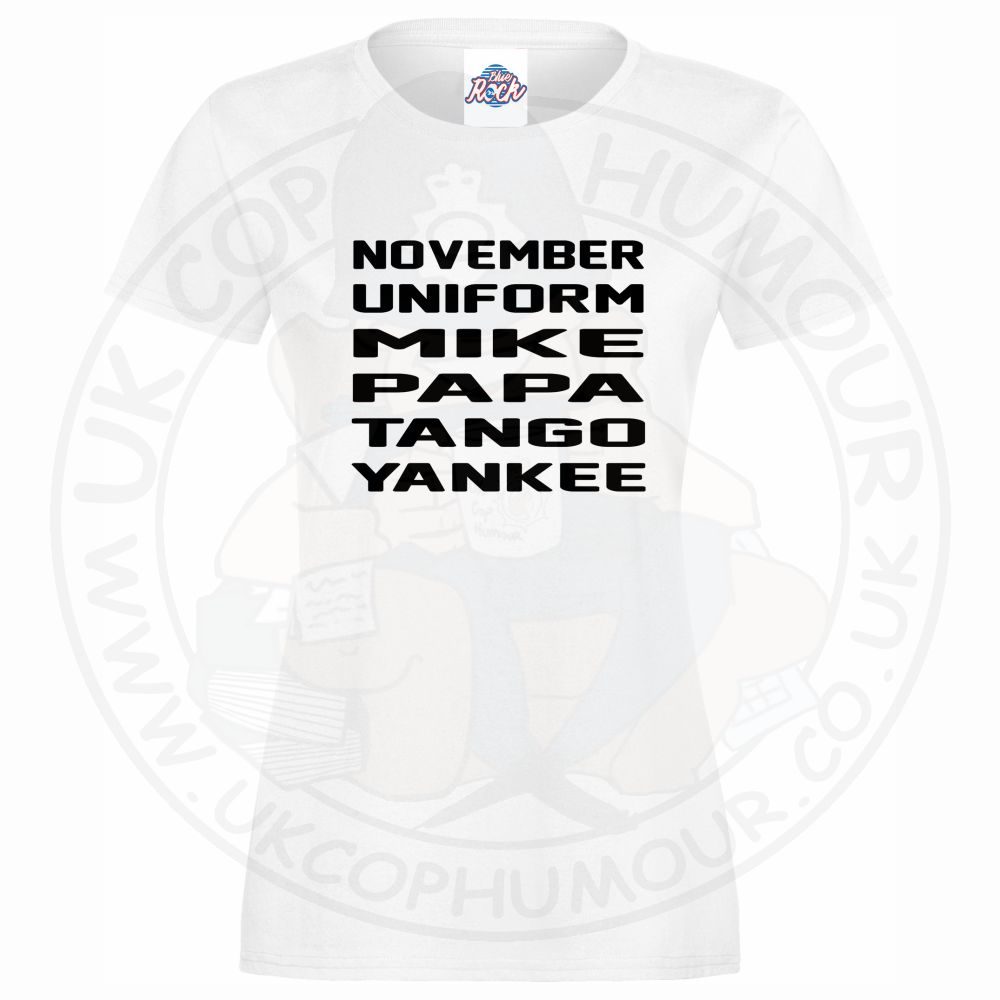 Womens November Uniform Mike Papa Tango Yankee T-Shirt - Image 9