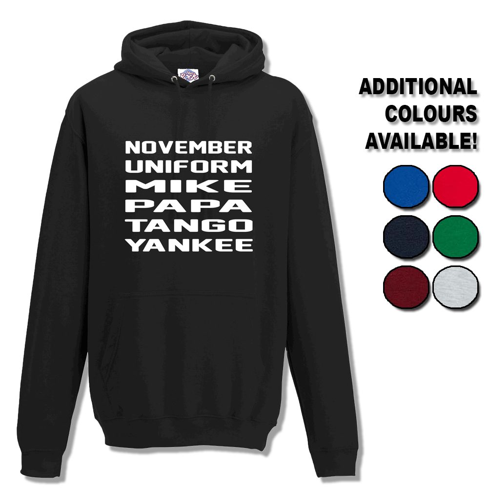 Unisex November Uniform Mike Papa Tango Yankee Hoodie