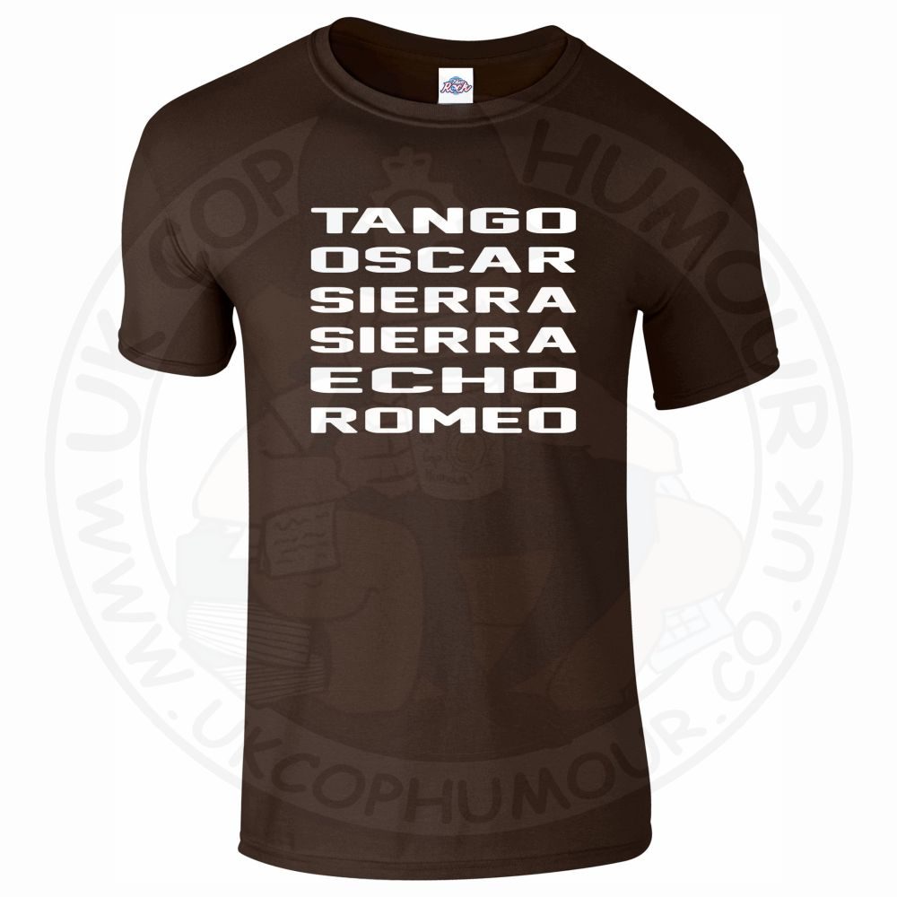 Mens Tango Oscar Sierra Sierra Echo Romeo T-Shirt - Image 5