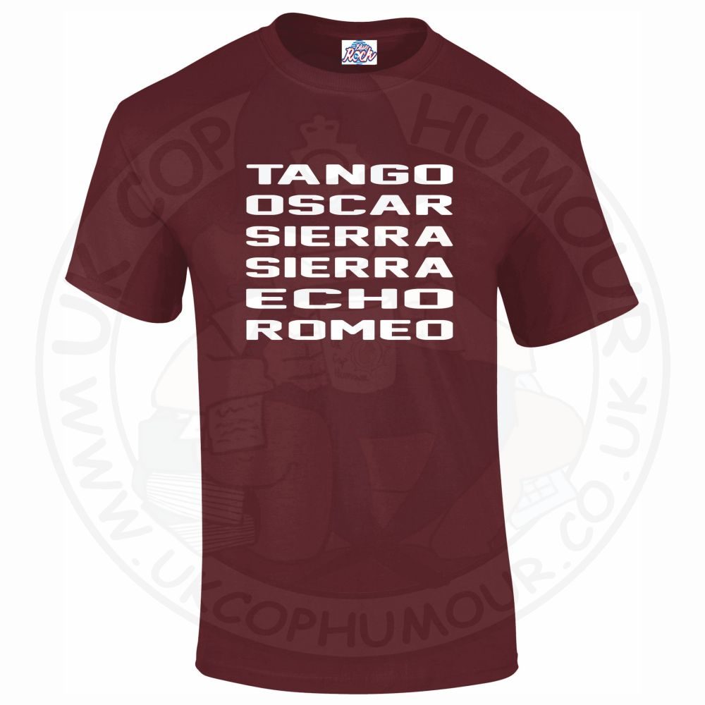 Mens Tango Oscar Sierra Sierra Echo Romeo T-Shirt - Image 10