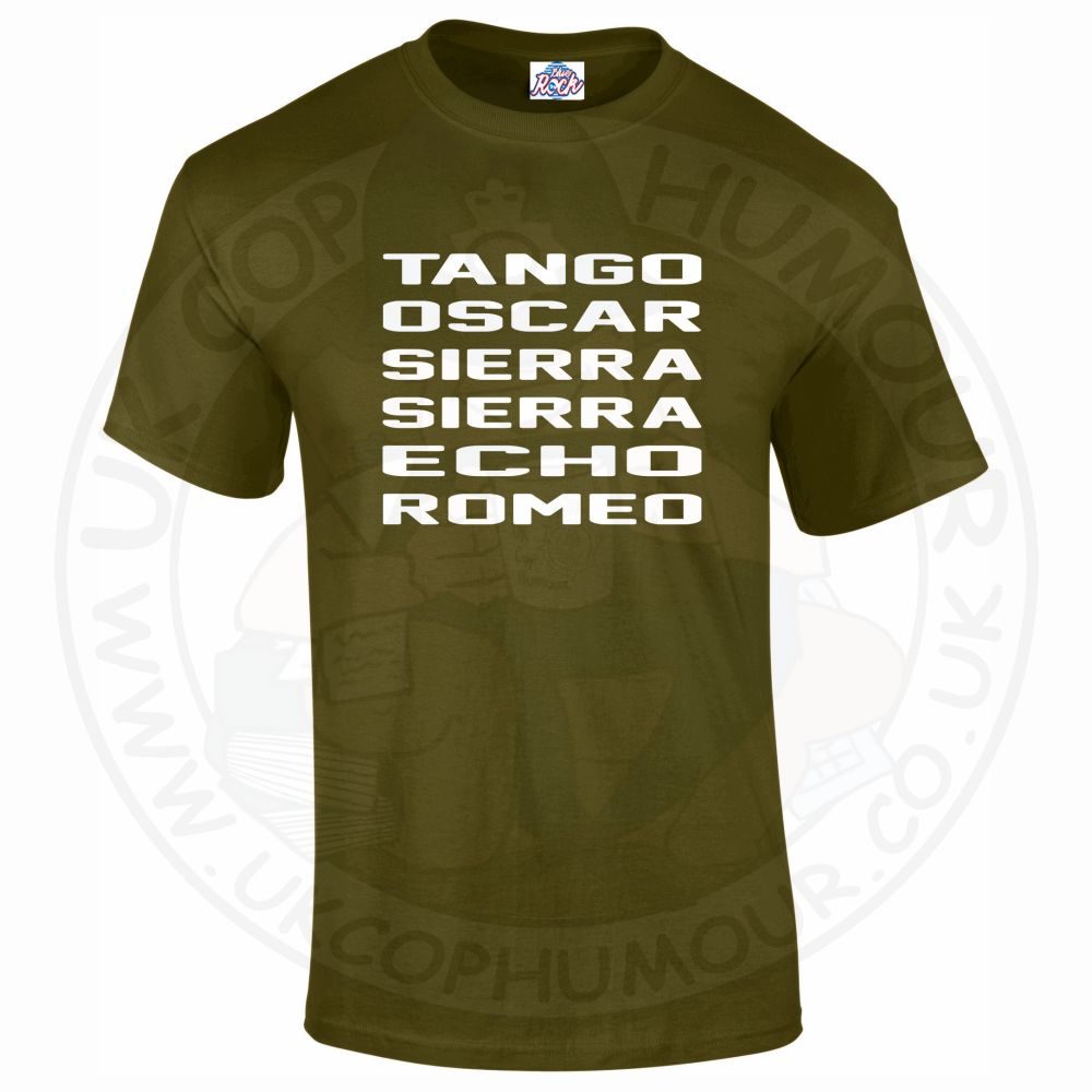 Mens Tango Oscar Sierra Sierra Echo Romeo T-Shirt - Image 11
