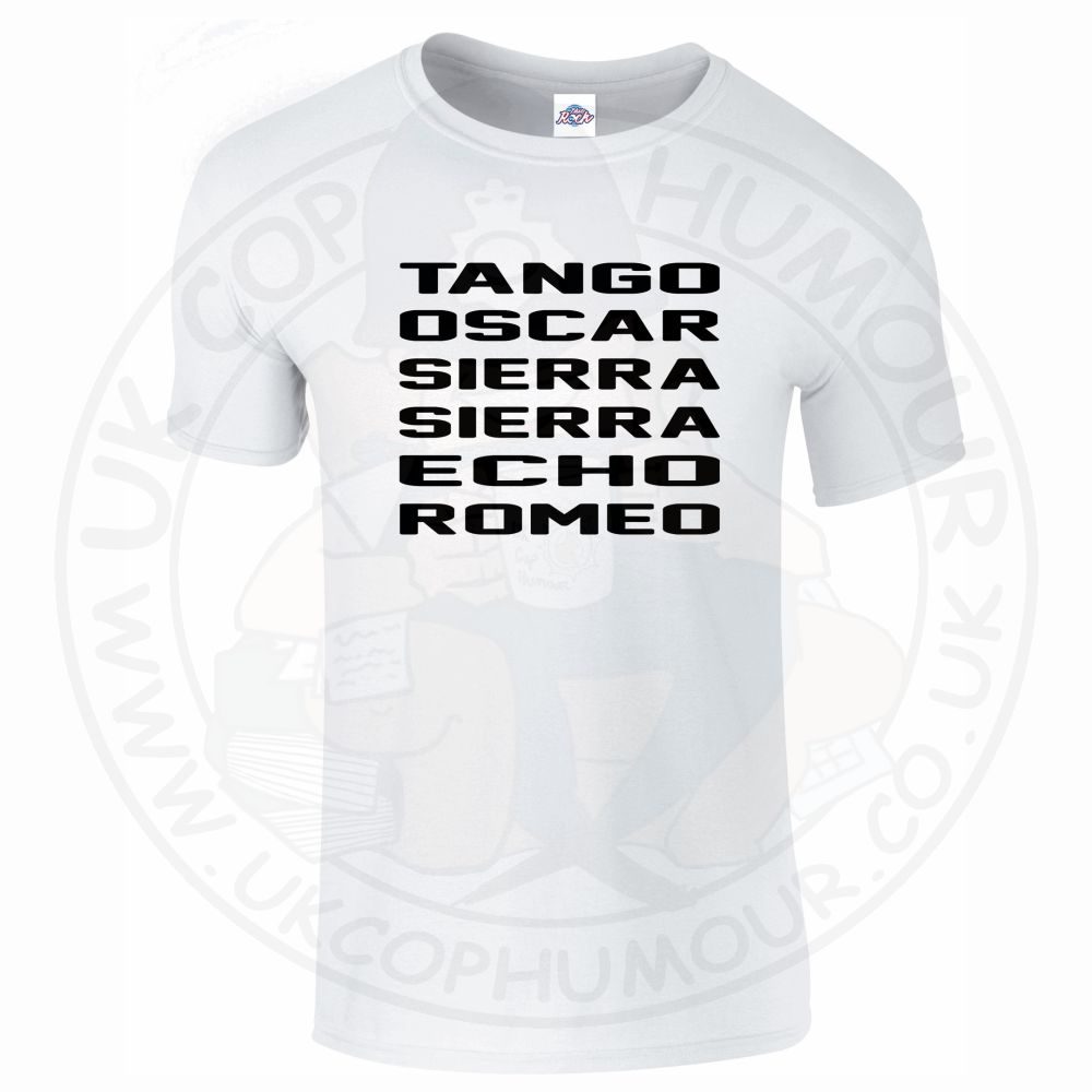 Mens Tango Oscar Sierra Sierra Echo Romeo T-Shirt - Image 17