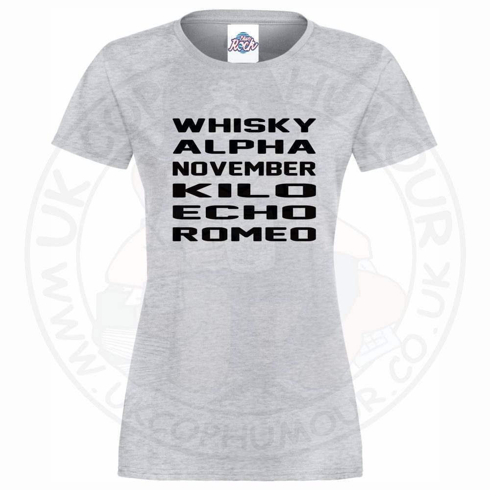 Womens Whisky Alpha November Kilo Echo Romeo T-Shirt - Image 4