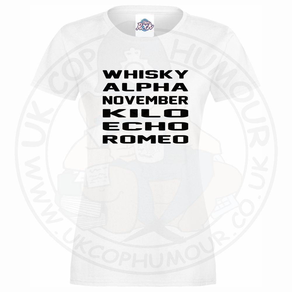 Womens Whisky Alpha November Kilo Echo Romeo T-Shirt - Image 9
