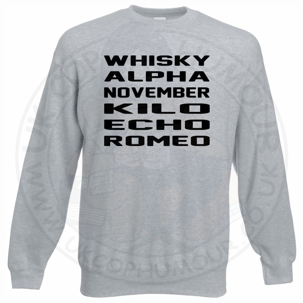 Whisky Alpha November Kilo Echo Romeo Sweatshirt - Image 4