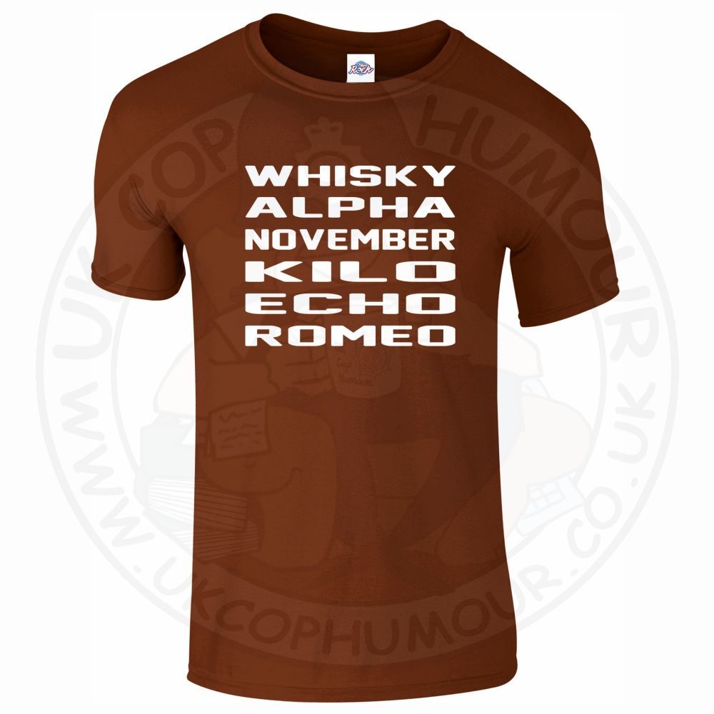 Mens Whisky Alpha November Kilo Echo Romeo T-Shirt - Image 4