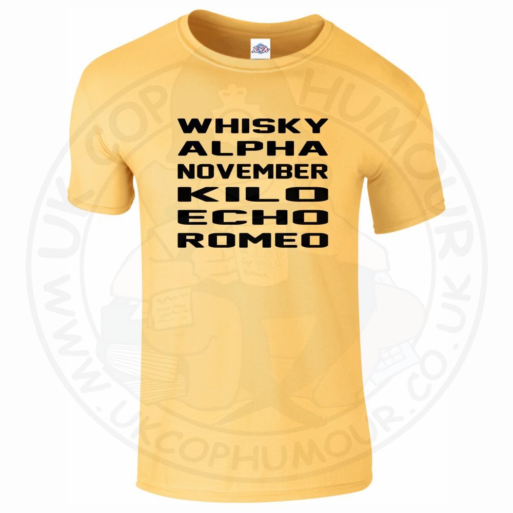 Mens Whisky Alpha November Kilo Echo Romeo T-Shirt - Image 14