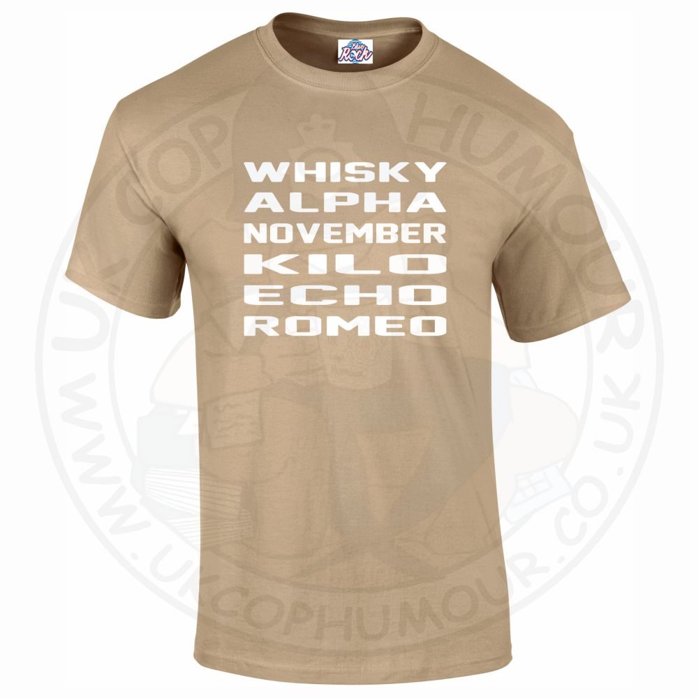 Mens Whisky Alpha November Kilo Echo Romeo T-Shirt - Image 6