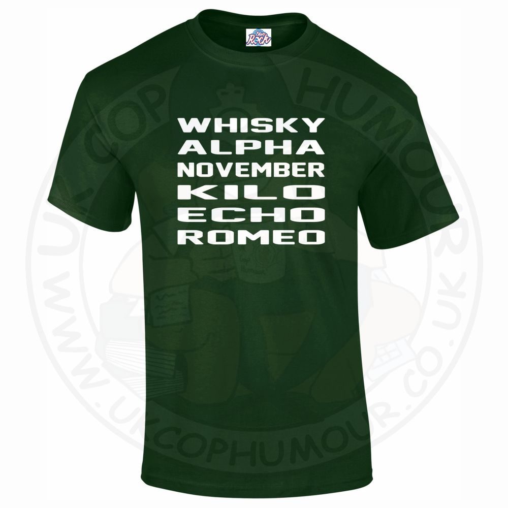 Mens Whisky Alpha November Kilo Echo Romeo T-Shirt - Image 3