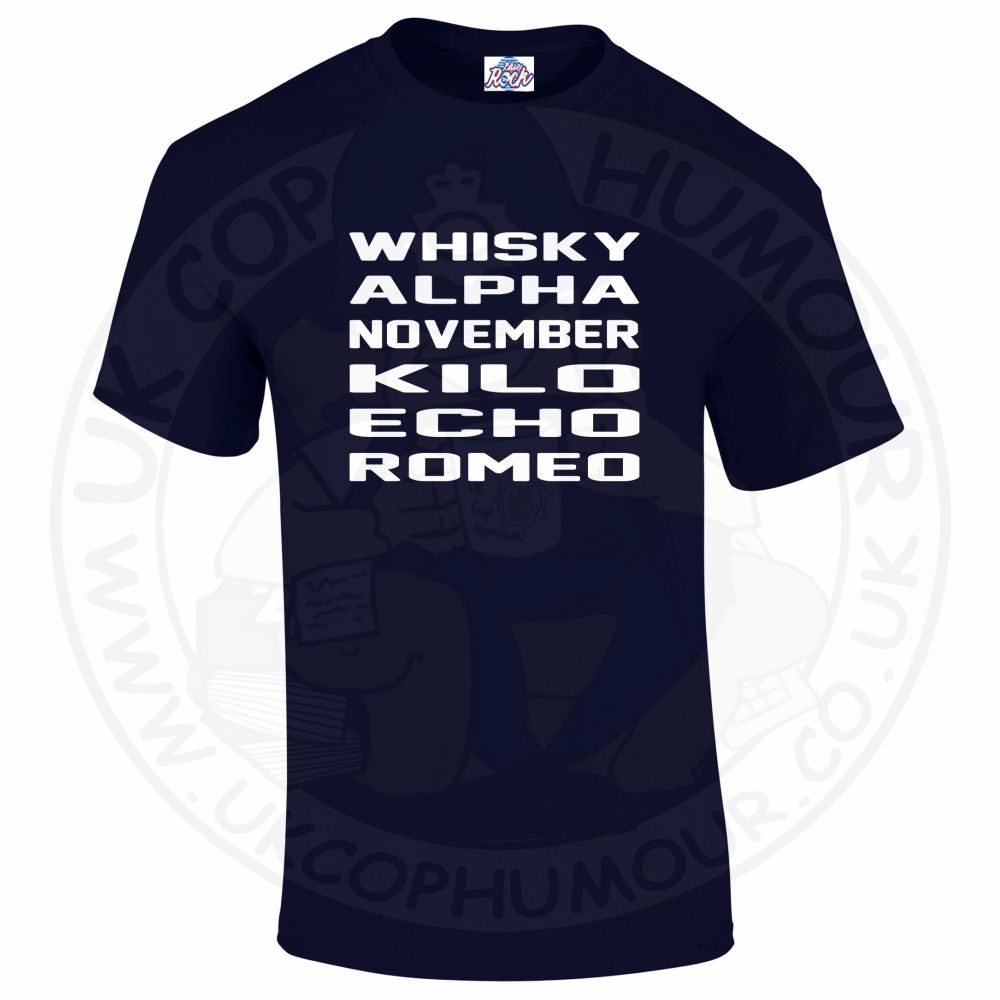Mens Whisky Alpha November Kilo Echo Romeo T-Shirt - Image 12
