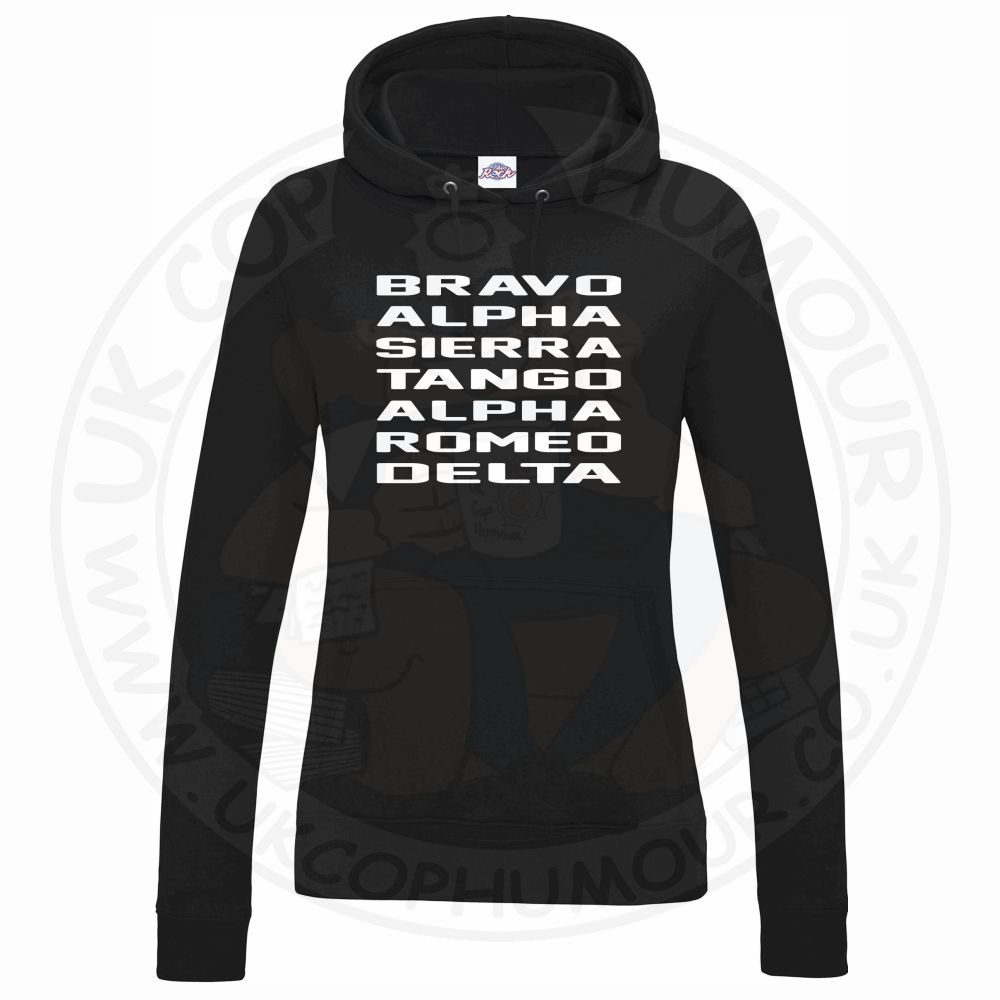 Womens Bravo Alpha Sierra Tango Alpha Romeo Delta Hoodie - Image 2