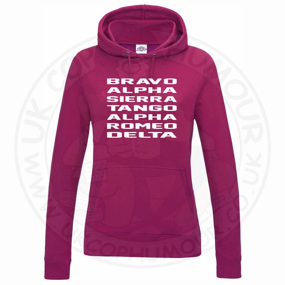 Womens Bravo Alpha Sierra Tango Alpha Romeo Delta Hoodie - Image 5