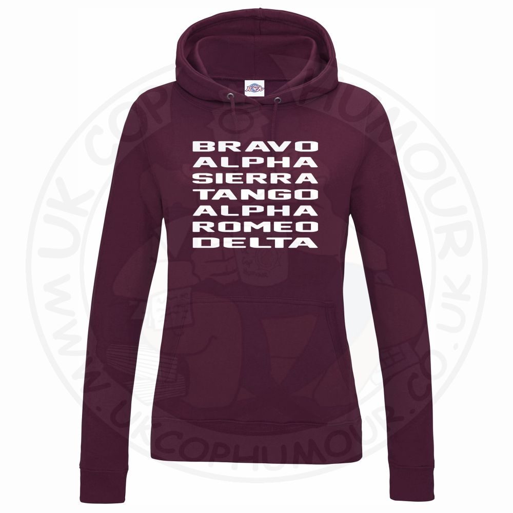 Womens Bravo Alpha Sierra Tango Alpha Romeo Delta Hoodie - Image 6