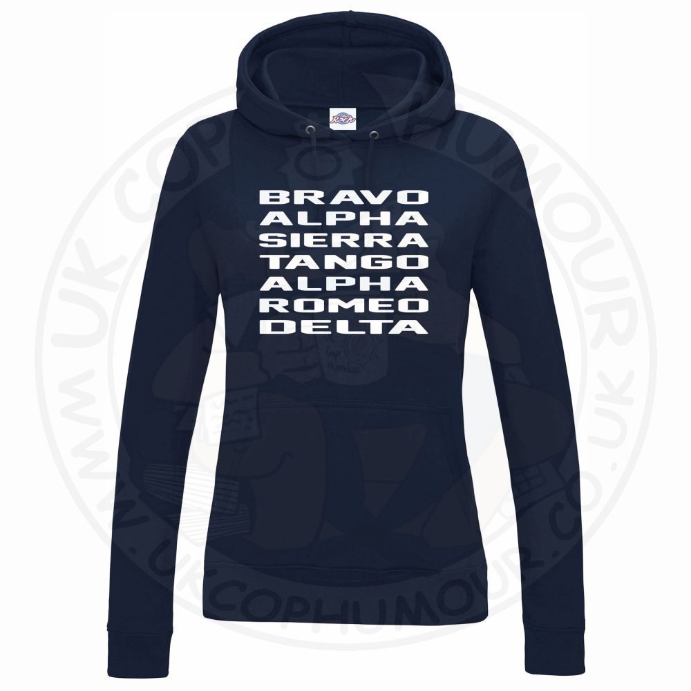 Womens Bravo Alpha Sierra Tango Alpha Romeo Delta Hoodie - Image 7