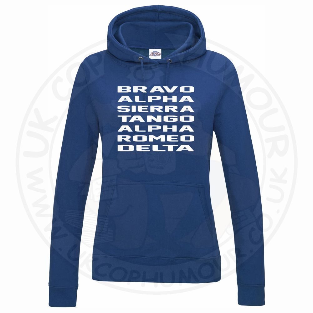 Womens Bravo Alpha Sierra Tango Alpha Romeo Delta Hoodie - Image 12