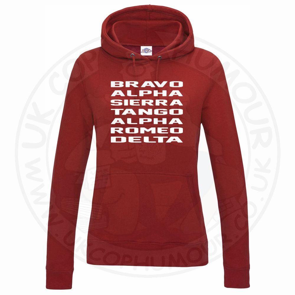 Womens Bravo Alpha Sierra Tango Alpha Romeo Delta Hoodie - Image 11