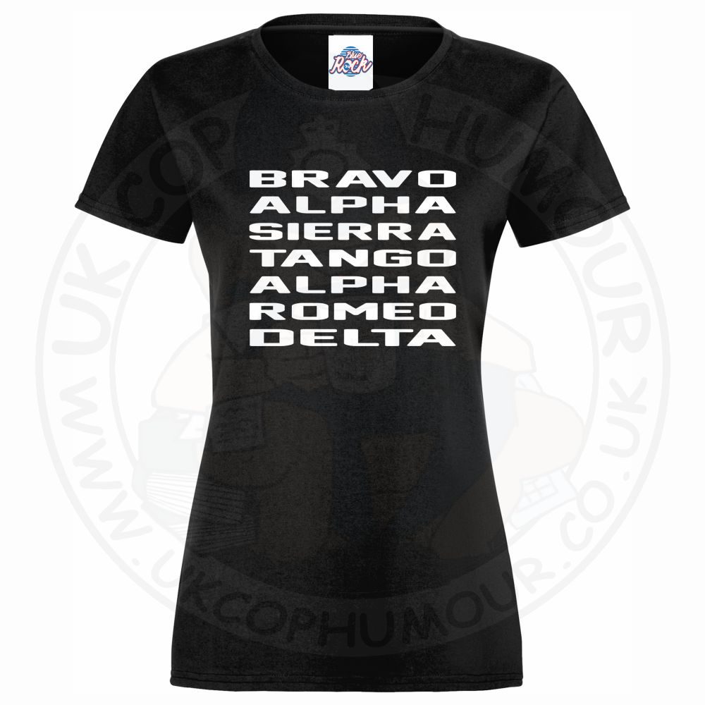 Womens Bravo Alpha Sierra Tango Alpha Romeo Delta T-Shirt - Image 2