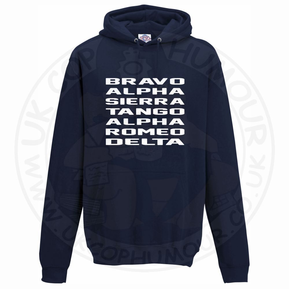 Unisex Bravo Alpha Sierra Tango Alpha Romeo Delta Hoodie - Image 8