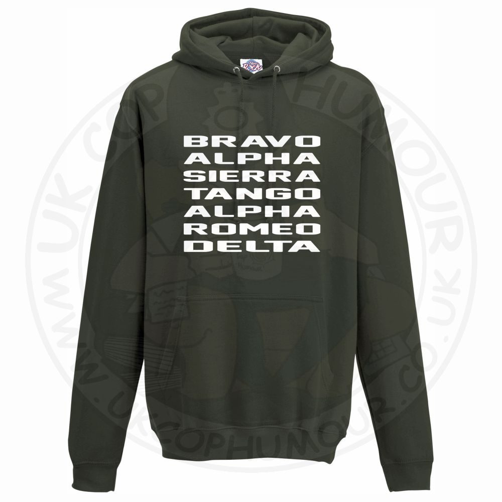 Unisex Bravo Alpha Sierra Tango Alpha Romeo Delta Hoodie - Image 9