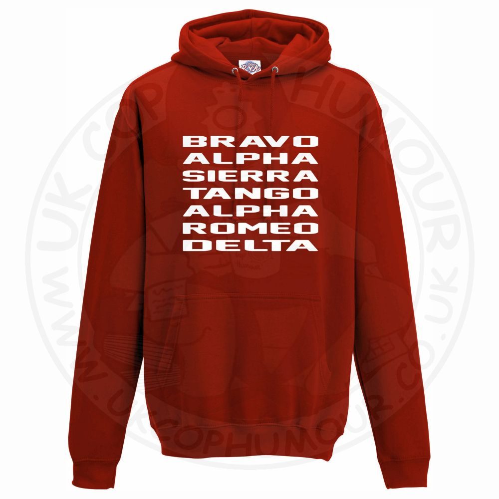 Unisex Bravo Alpha Sierra Tango Alpha Romeo Delta Hoodie - Image 12