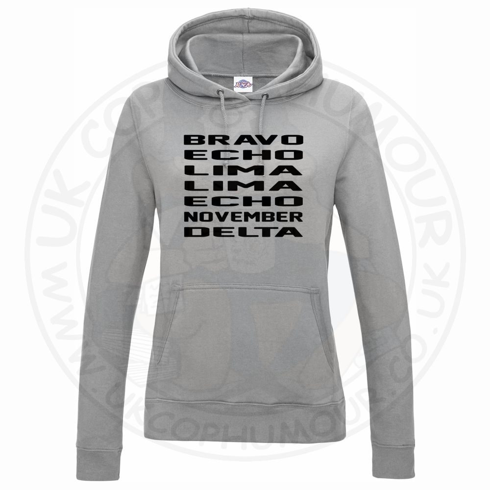 Womens Bravo Echo Lima Lima Echo November Delta Hoodie - Image 4