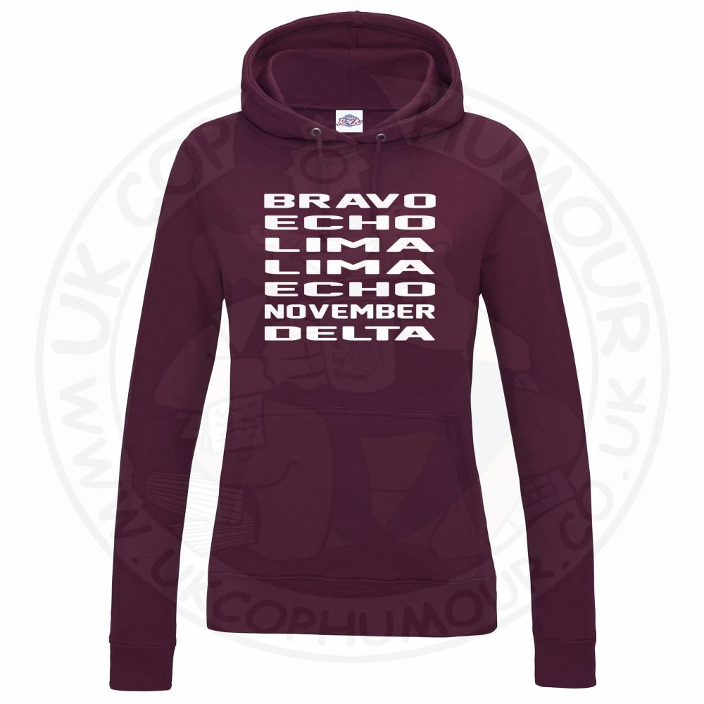 Womens Bravo Echo Lima Lima Echo November Delta Hoodie - Image 6