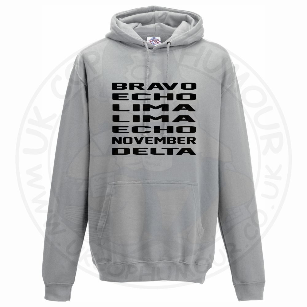 Unisex Bravo Echo Lima Lima Echo November Delta Hoodie - Image 6