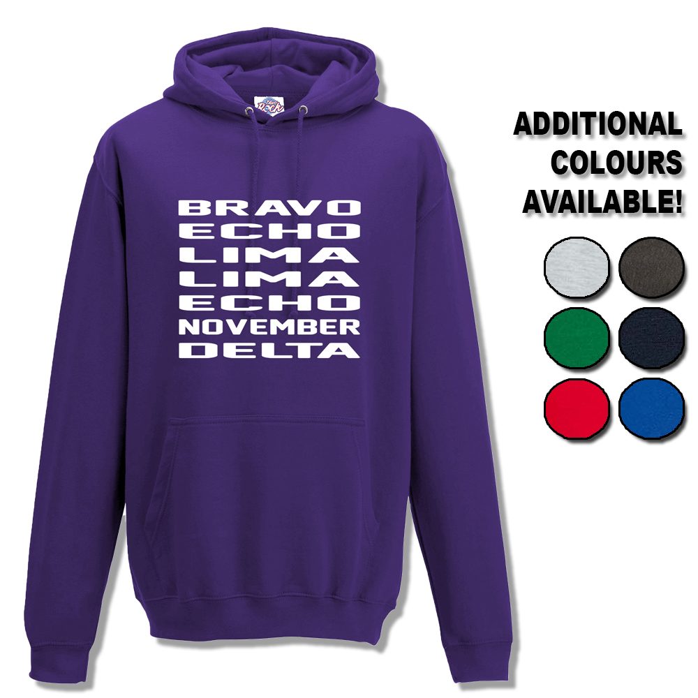Unisex Bravo Echo Lima Lima Echo November Delta Hoodie