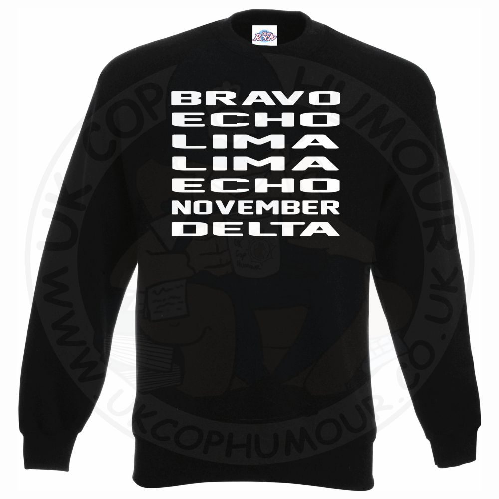 Bravo Echo Lima Lima Echo November Delta Sweatshirt - Image 2