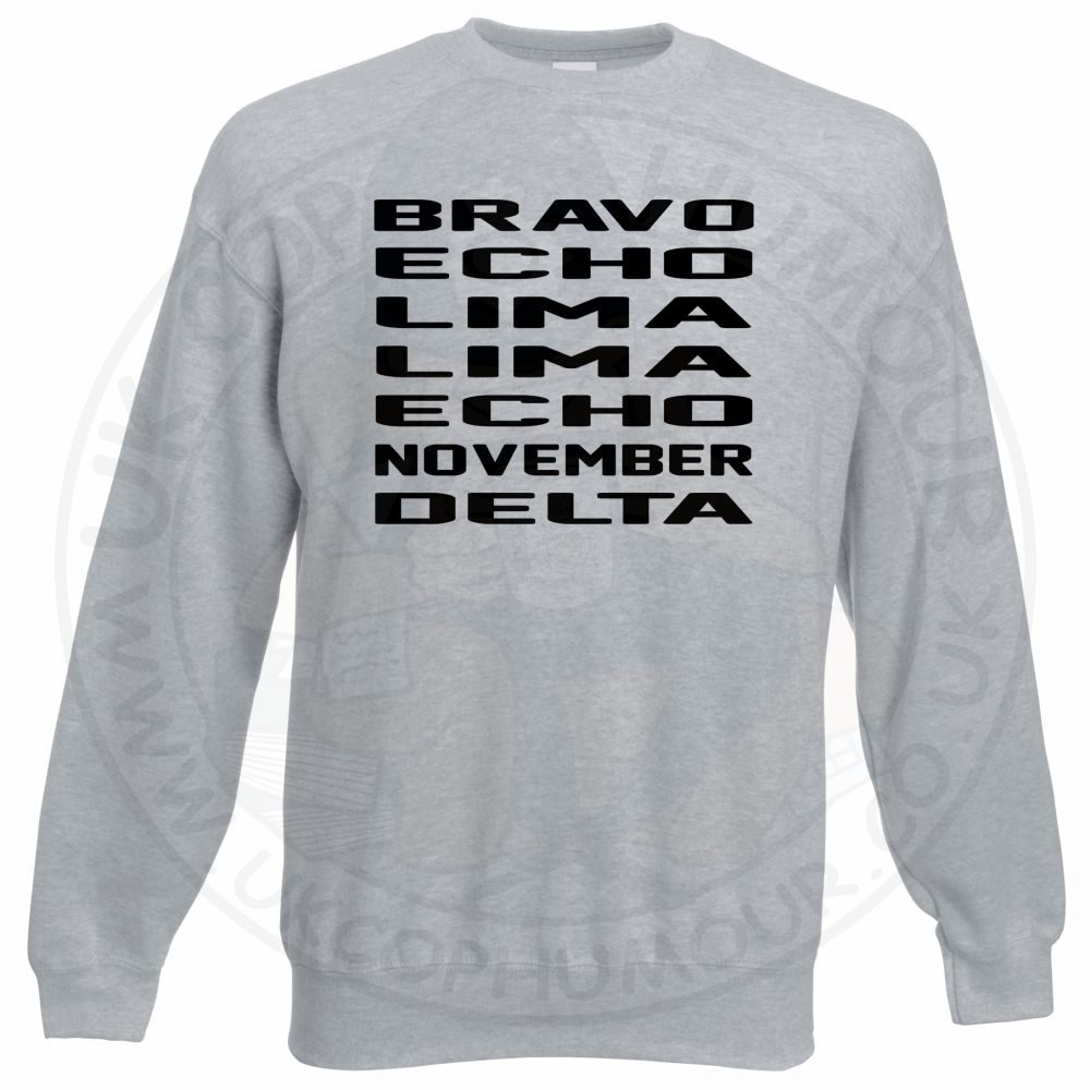 Bravo Echo Lima Lima Echo November Delta Sweatshirt - Image 4