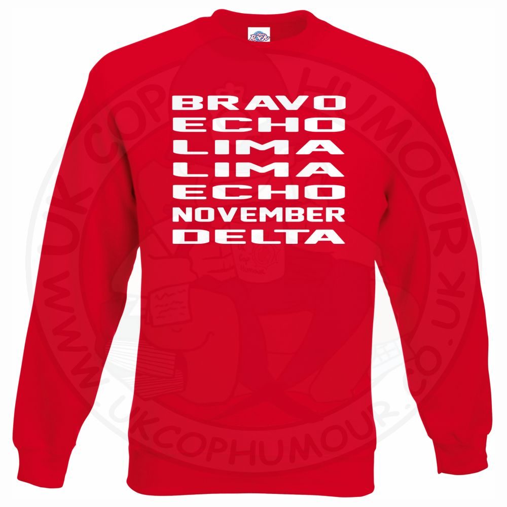 Bravo Echo Lima Lima Echo November Delta Sweatshirt - Image 7