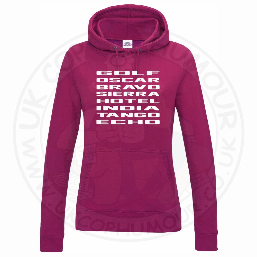 Womens Golf Oscar Bravo Sierra Hotel India Tango Echo Hoodie