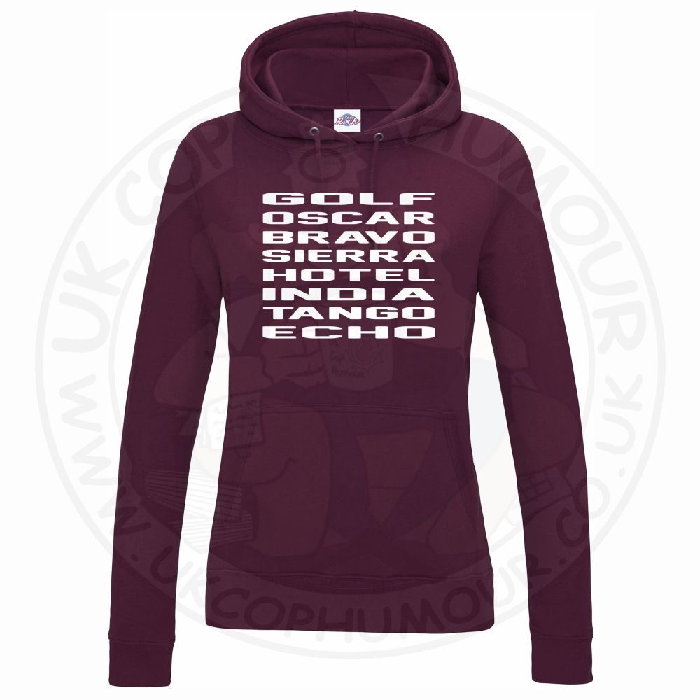 Womens Golf Oscar Bravo Sierra Hotel India Tango Echo Hoodie - Image 6