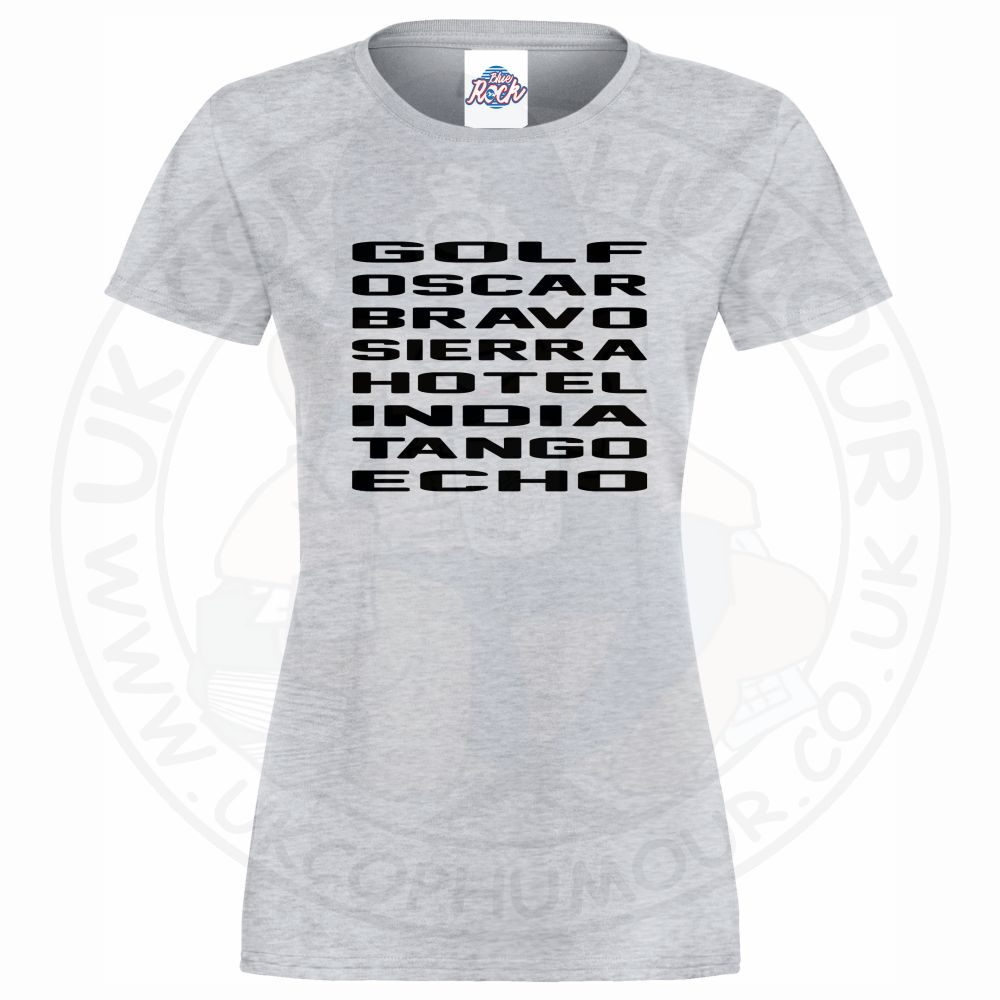 Womens Golf Oscar Bravo Sierra Hotel India Tango Echo T-Shirt - Image 4