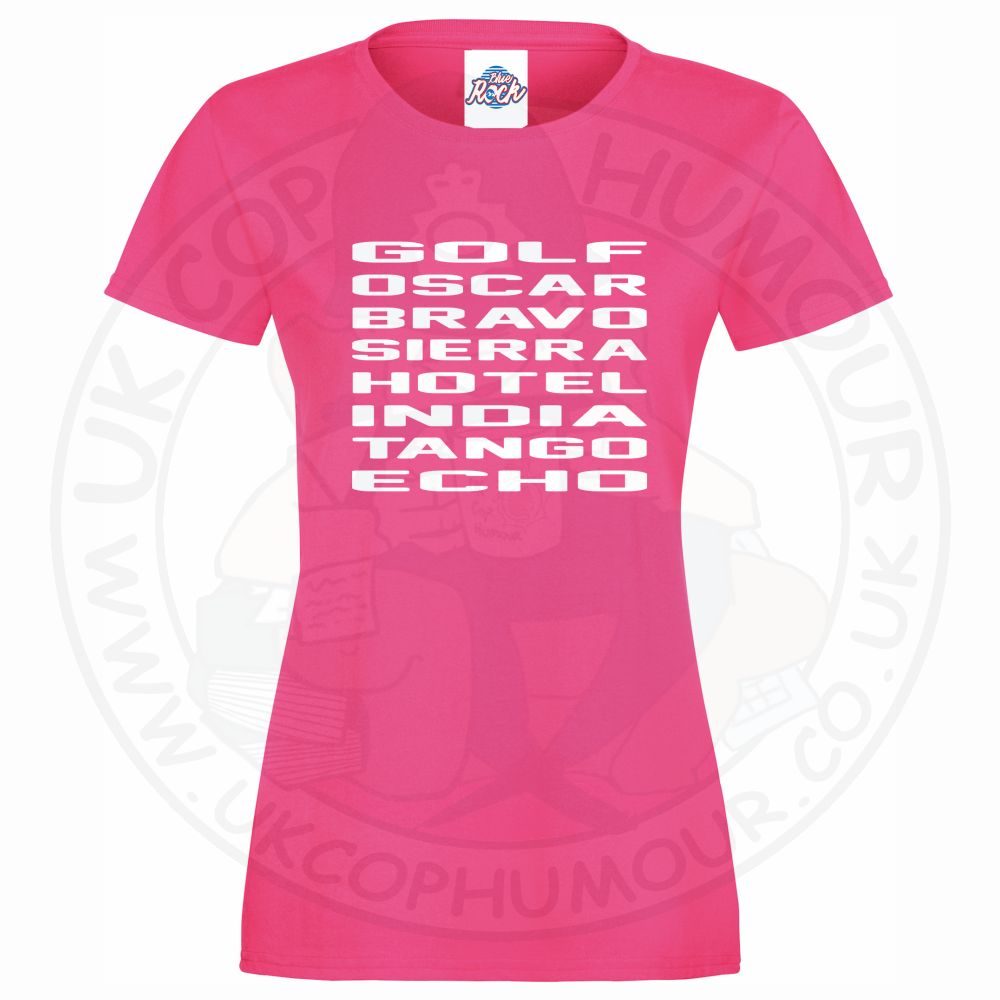 Womens Golf Oscar Bravo Sierra Hotel India Tango Echo T-Shirt - Image 7