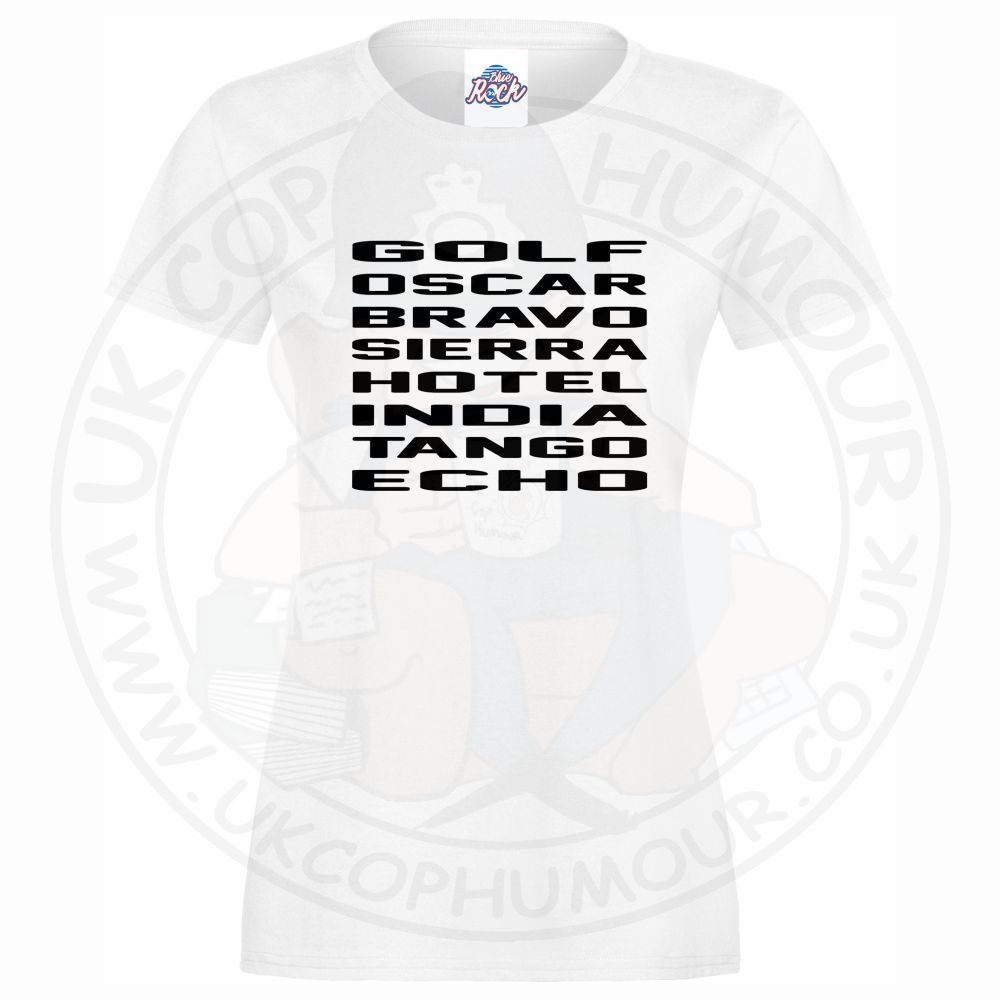 Womens Golf Oscar Bravo Sierra Hotel India Tango Echo T-Shirt - Image 9
